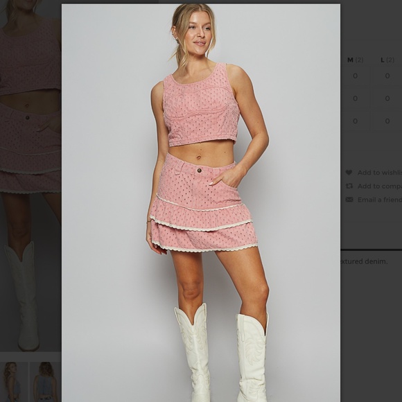 POL “ Kerry 3 “ POL Round Neck Textured Top in Pink Denim 65A - Picture 5 of 8